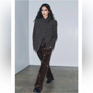 ZARA PLAID BLAZER ZW COLLECTION LIMITED EDITION SZ XS GRAY MARL